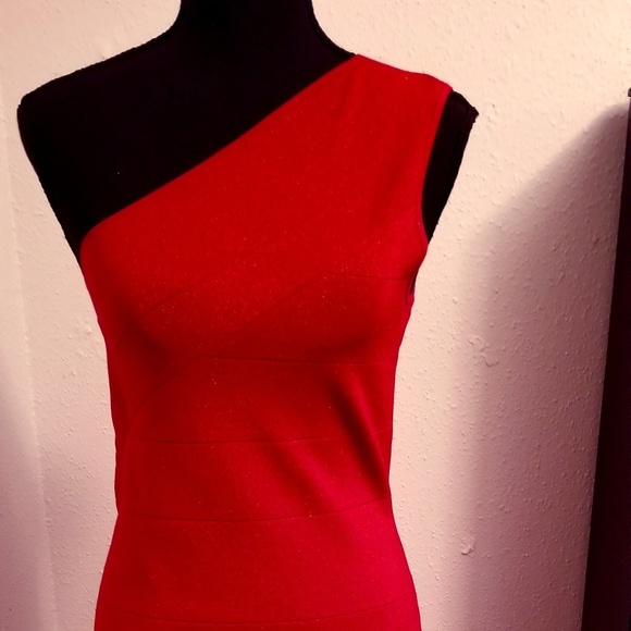 Red one shoulder Dress - Picture 1 of 5